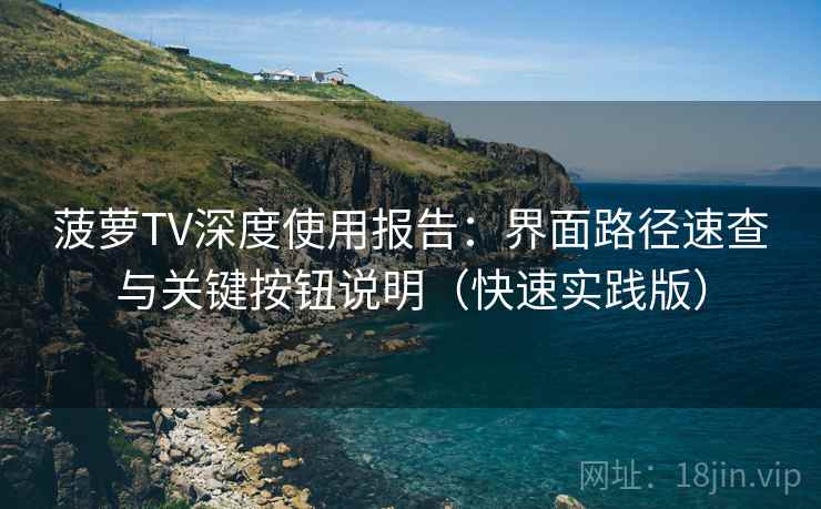 菠萝TV深度使用报告：界面路径速查与关键按钮说明（快速实践版）