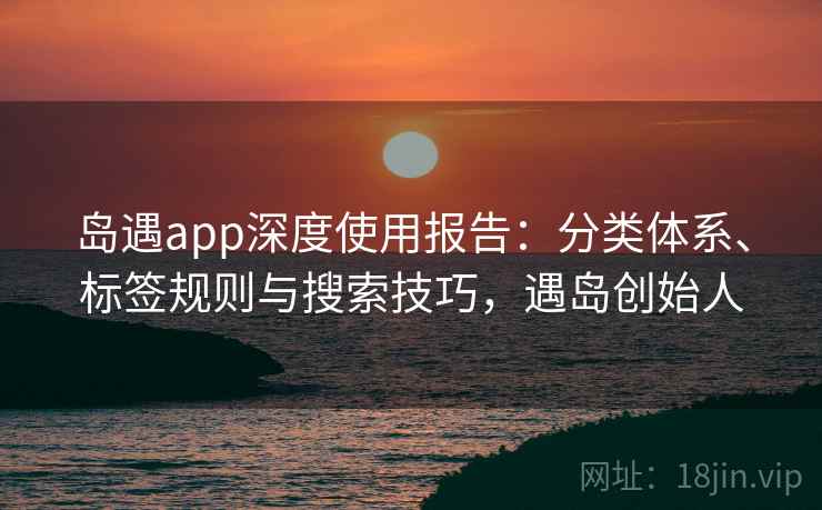 岛遇app深度使用报告：分类体系、标签规则与搜索技巧，遇岛创始人