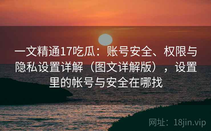 一文精通17吃瓜：账号安全、权限与隐私设置详解（图文详解版），设置里的帐号与安全在哪找