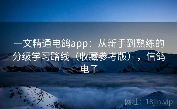 一文精通电鸽app:从新手到熟练的分级学习路线(收藏参考版),信鸽电子 一文精通电鸽app:从新手到熟练的分级学习路线(收藏参考版),信鸽电子