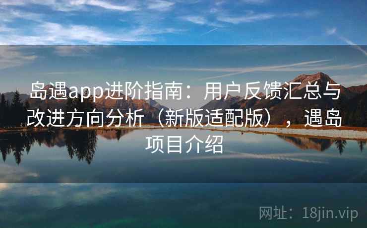 岛遇app进阶指南：用户反馈汇总与改进方向分析（新版适配版），遇岛项目介绍