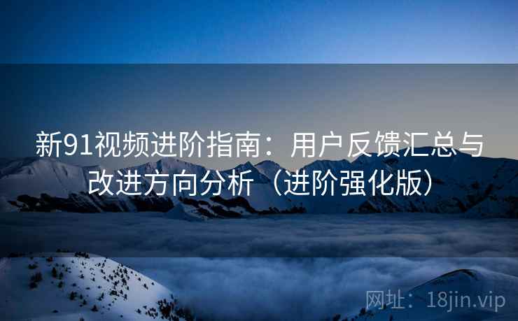 新91视频进阶指南：用户反馈汇总与改进方向分析（进阶强化版）